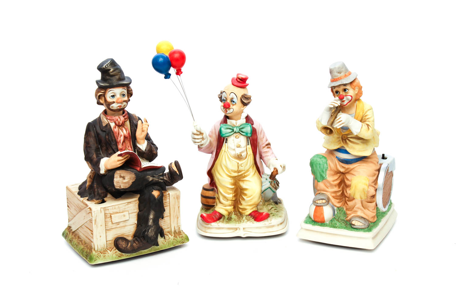 Trio of Melody in Motion Musical Clown Figurines EBTH
